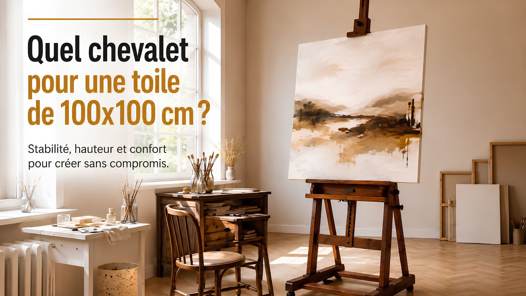 Quel chevalet pour une toile de 100x100 cm ?