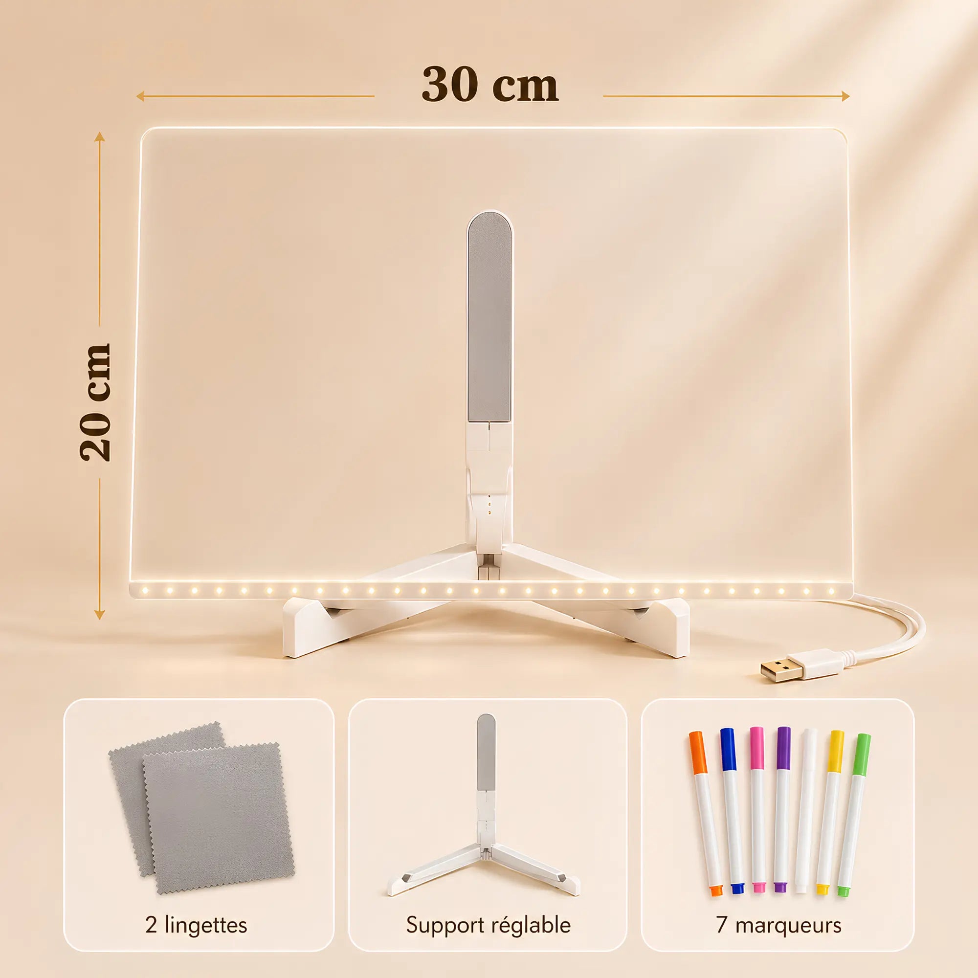 Chevalet de table écriture LED pour enfant