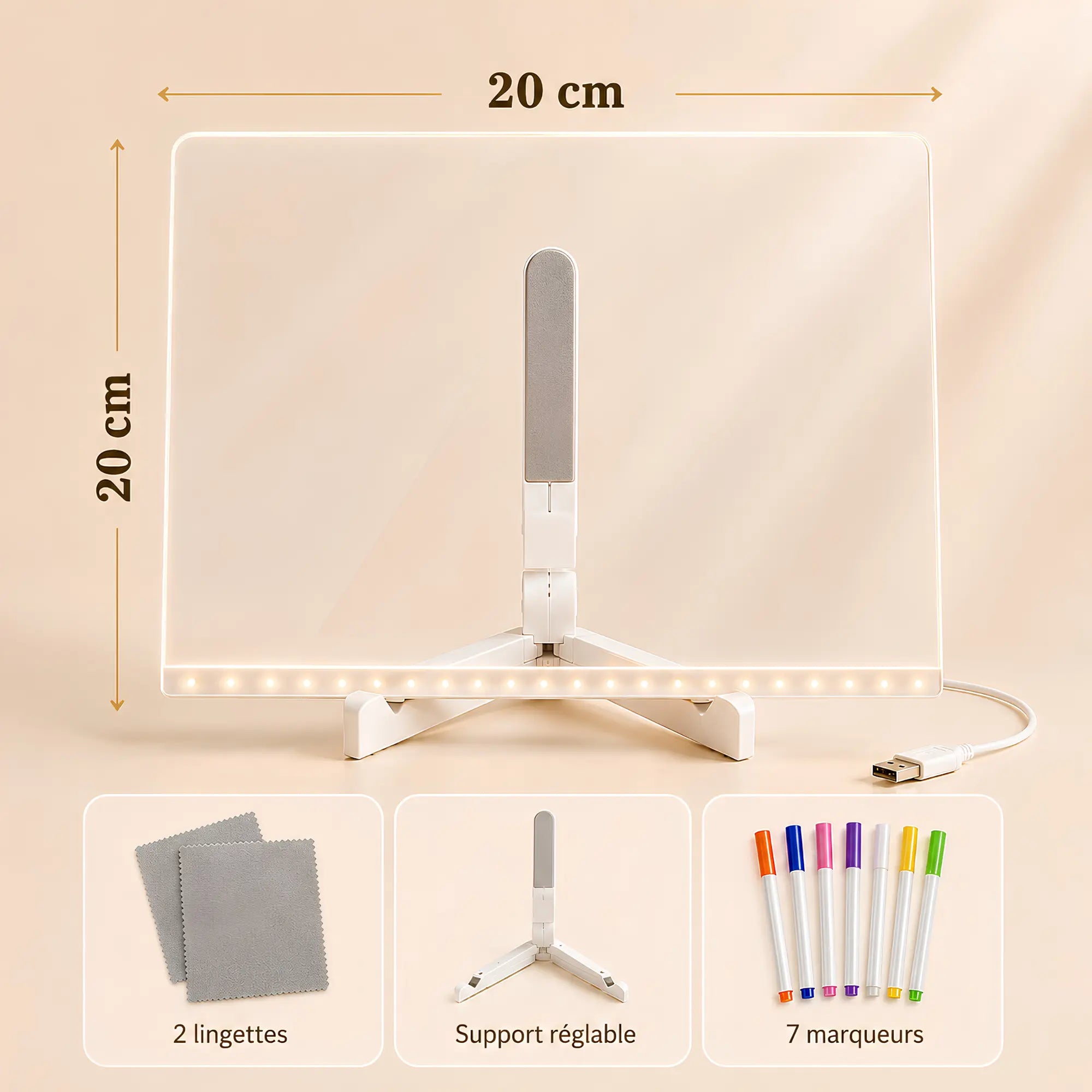 Chevalet de table écriture LED pour enfant