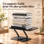 Chevalet de lecture en bois et métal avec base rotative