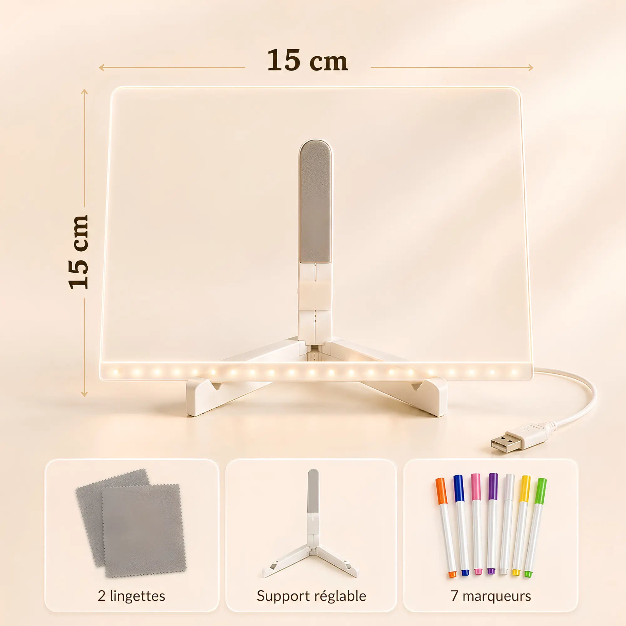 Chevalet de table écriture LED pour enfant