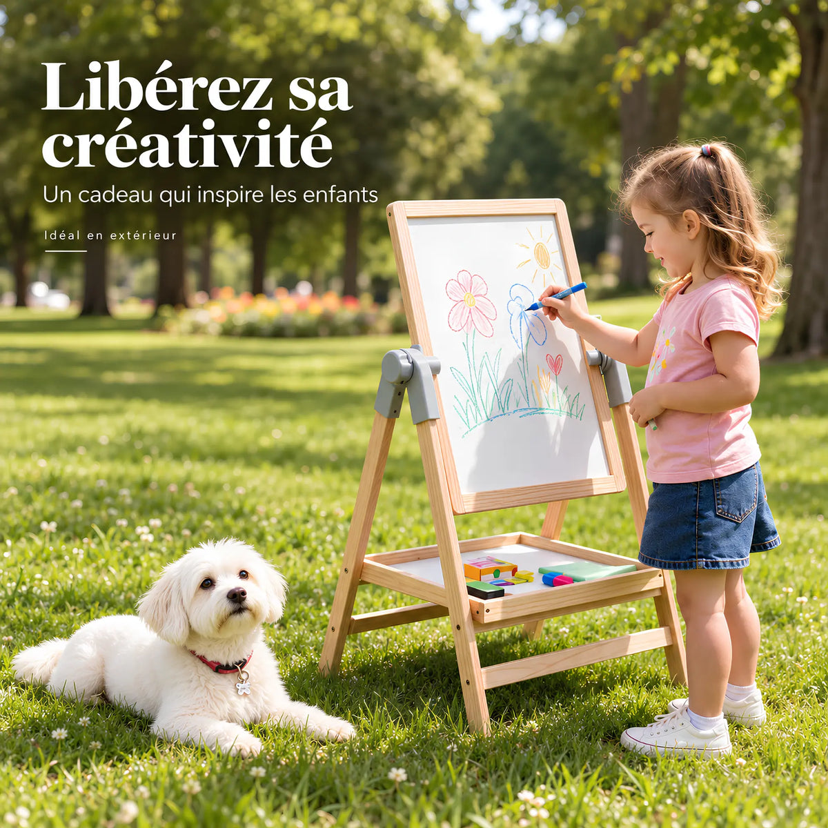 Chevalet enfant 3-en-1 avec tableau et bureau