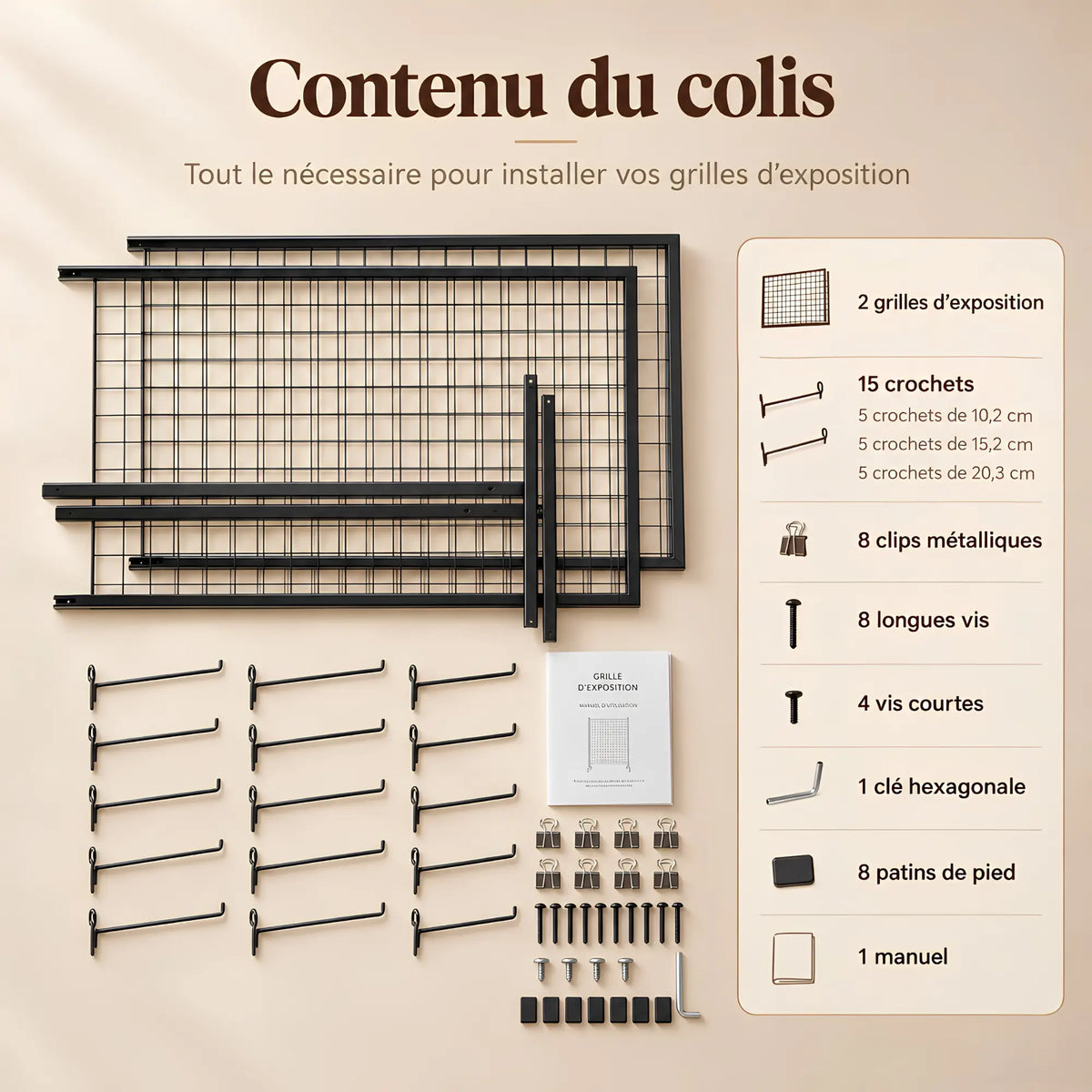 Grille publicitaire double face sur pied 