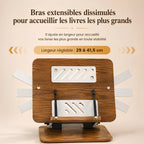 Chevalet de lecture réglable avec support métallique