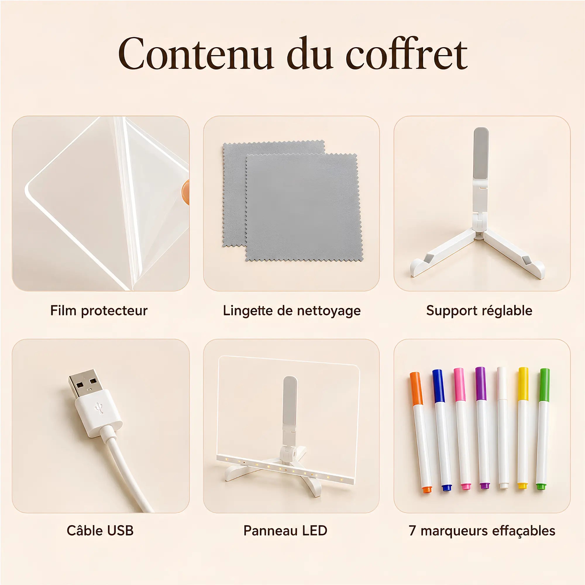 Chevalet de table écriture LED pour enfant
