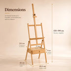Chevalet en bois avec étagère