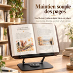 Chevalet de lecture en bois et métal avec base rotative