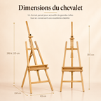 Chevalet de peinture en bois pliable avec rangement