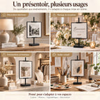 Chevalet d’exposition de table en métal réglable 
