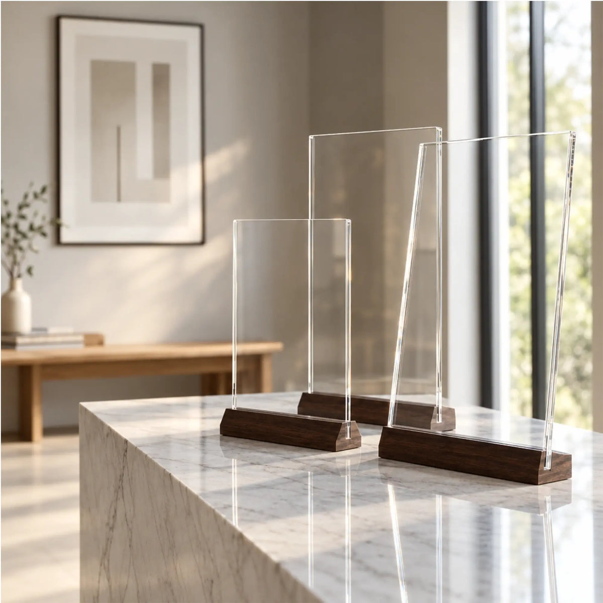 Chevalet de table plexiglass 