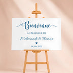 Chevalet en bois pour mariage avec panneaux personnalisé