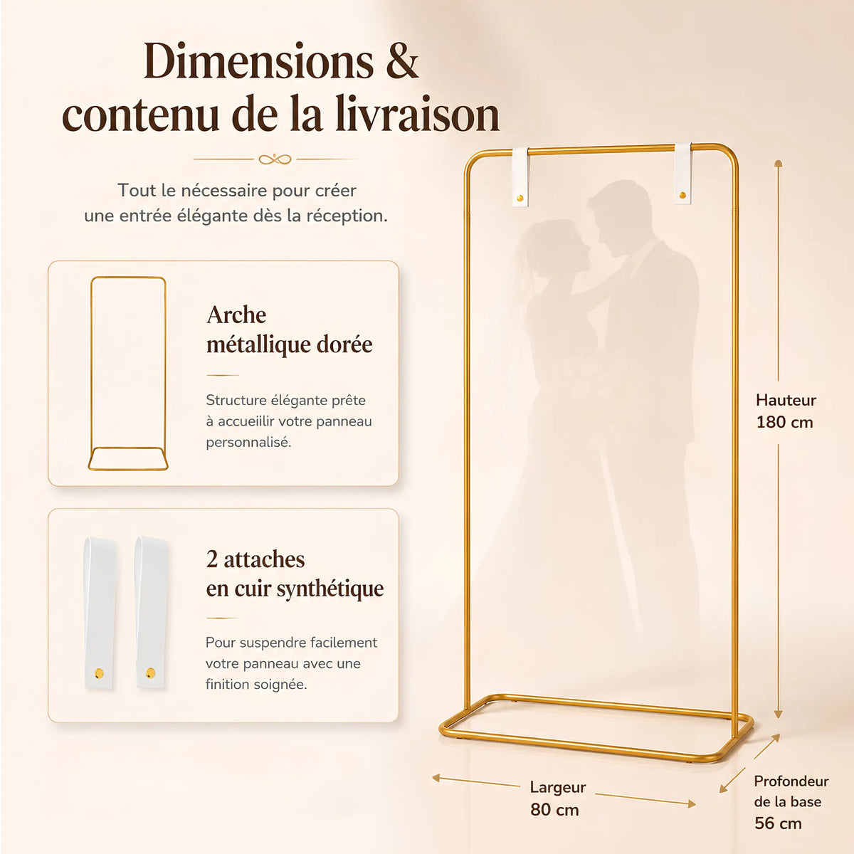 Chevalet mariage en arche 