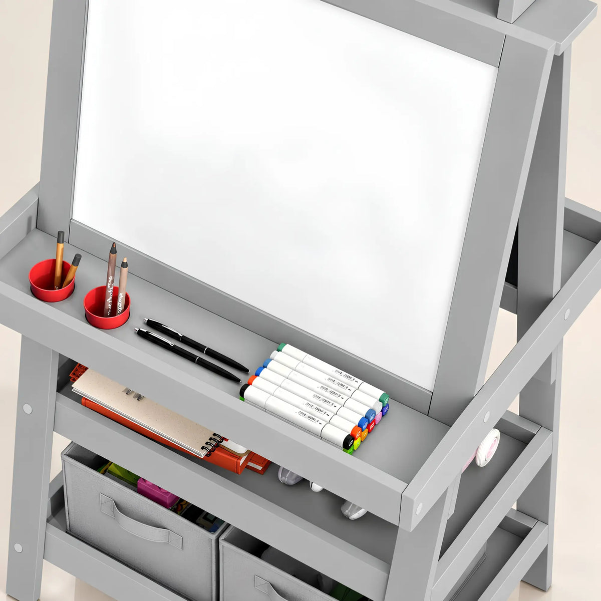Chevalet pour enfant 3-en-1 avec rangement