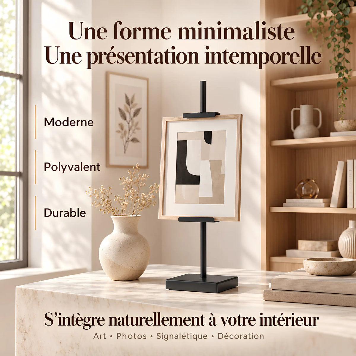 Chevalet d’exposition de table en métal réglable 