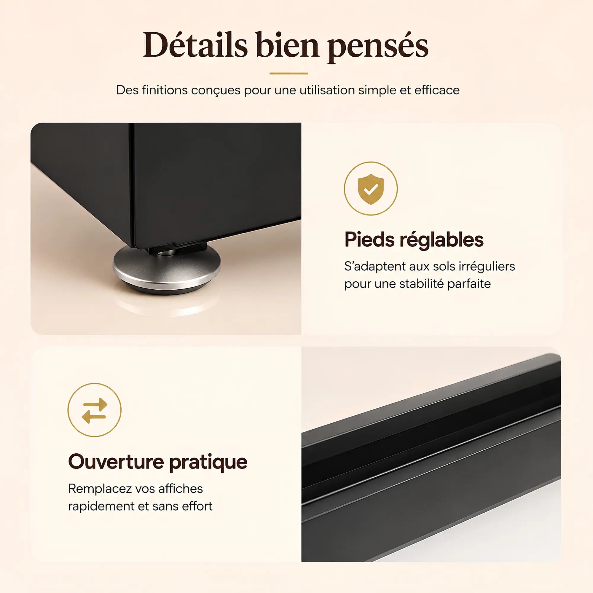 Chevalet d’affichage publicitaire sur pied