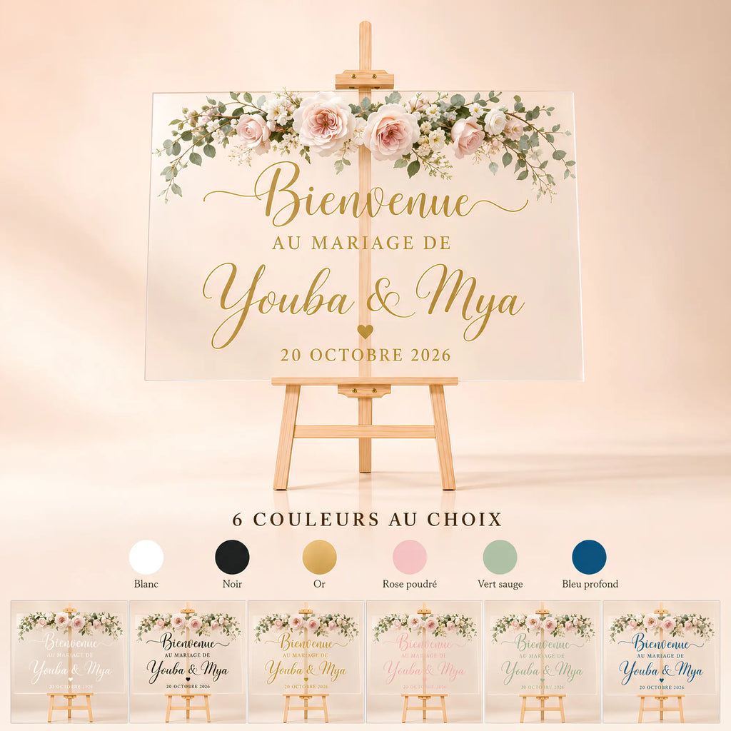 Chevalet en bois pour mariage avec panneaux personnalisé