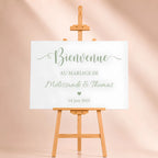 Chevalet en bois pour mariage avec panneaux personnalisé
