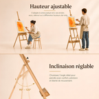 Chevalet de peinture en bois pliable avec rangement