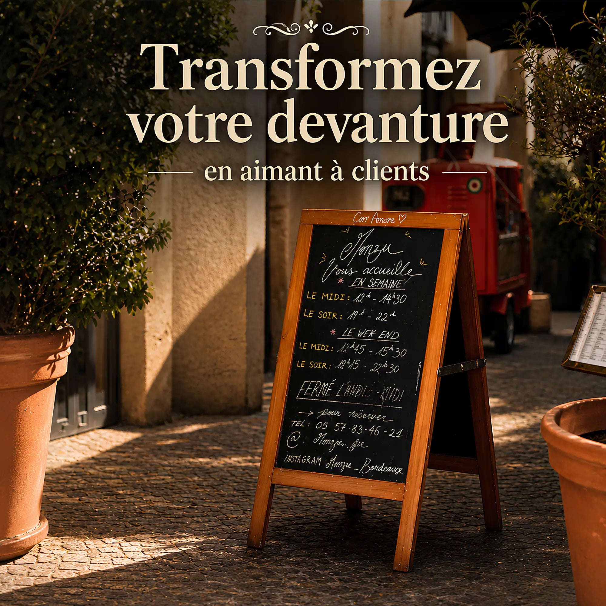 Chevalet trottoir tableau noir en bois 