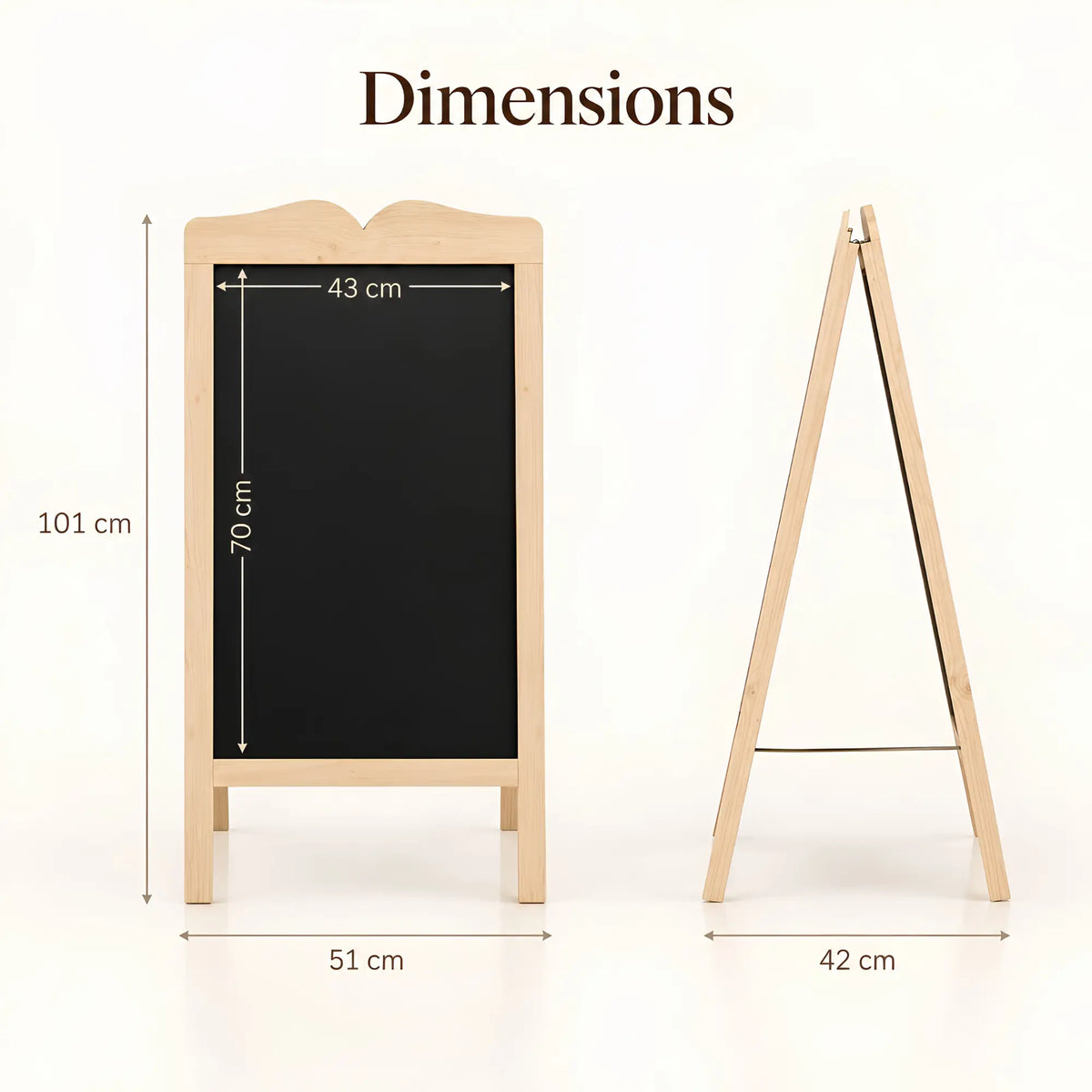 Chevalet stop-trottoir double face en bois 