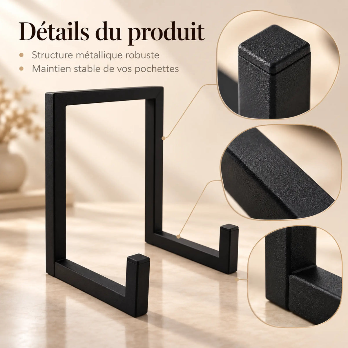 Chevalet d’exposition de table pour vinyle minimaliste
