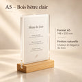 Chevalet de table plexiglass 