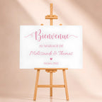 Chevalet en bois pour mariage avec panneaux personnalisé