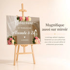 Chevalet en bois pour mariage avec panneaux personnalisé