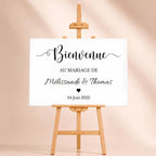 Chevalet en bois pour mariage avec panneaux personnalisé