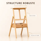 Chevalet en bois avec étagère
