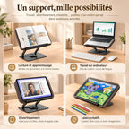 Chevalet de lecture en bois et métal avec base rotative