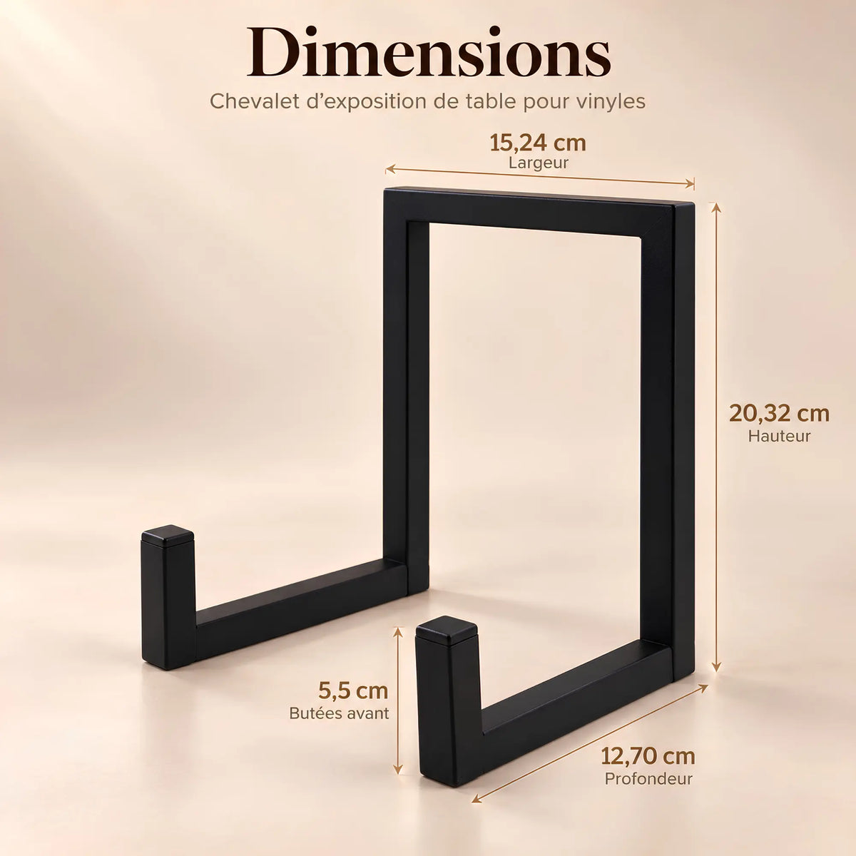 Chevalet d’exposition de table pour vinyle minimaliste
