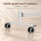 Grand chevalet tableau blanc de présentation mobile double face 
