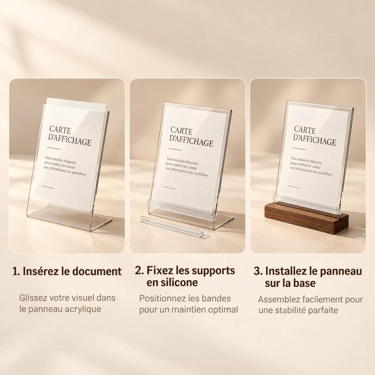 Chevalet de table plexiglass 