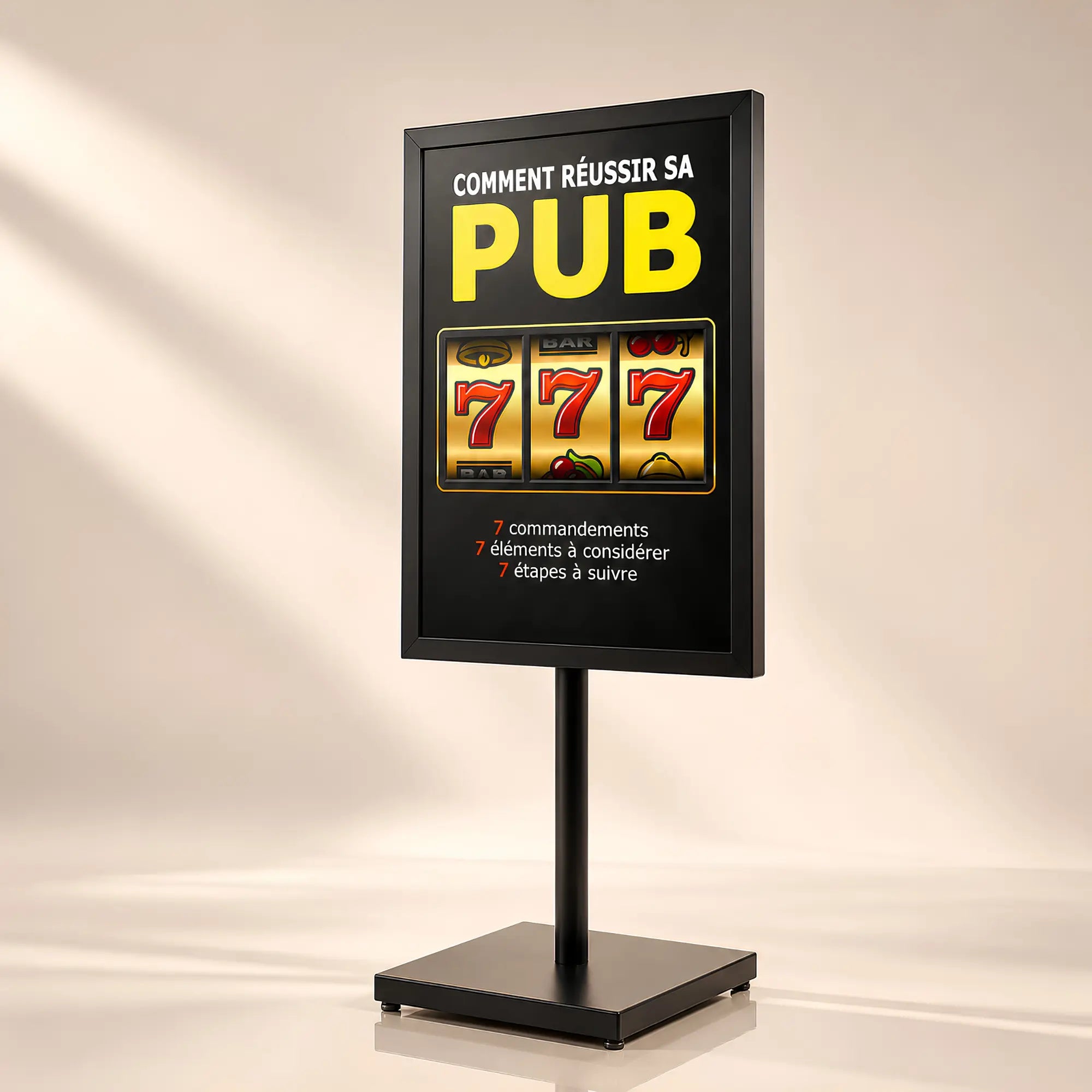 Chevalet d’affichage publicitaire sur pied