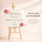 Chevalet en bois pour mariage avec panneaux personnalisé