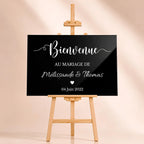 Chevalet en bois pour mariage avec panneaux personnalisé