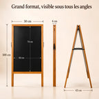 Chevalet trottoir tableau noir en bois 