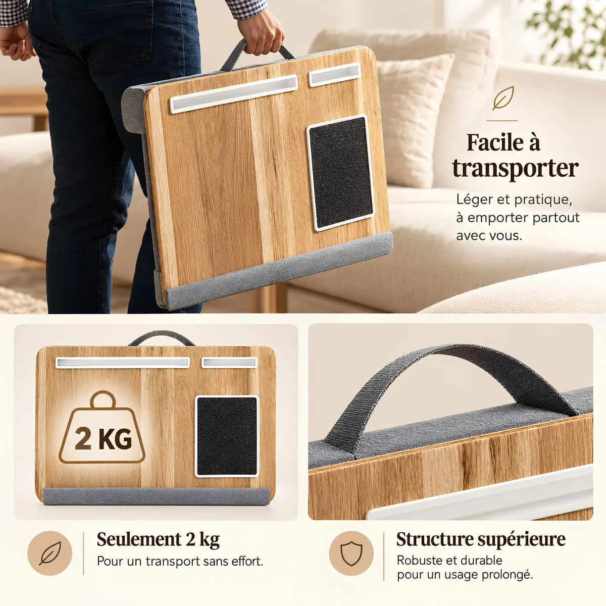 Support rembourré tout-en-un pour ordinateur portable