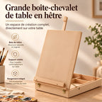 Grande boîte-chevalet de table en hêtre