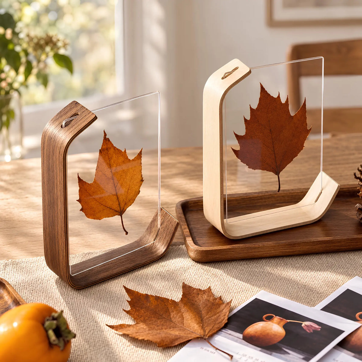 Chevalet d’exposition de table en plexiglas transparent