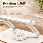 Chevalet de lecture transparent rotatif à 360°