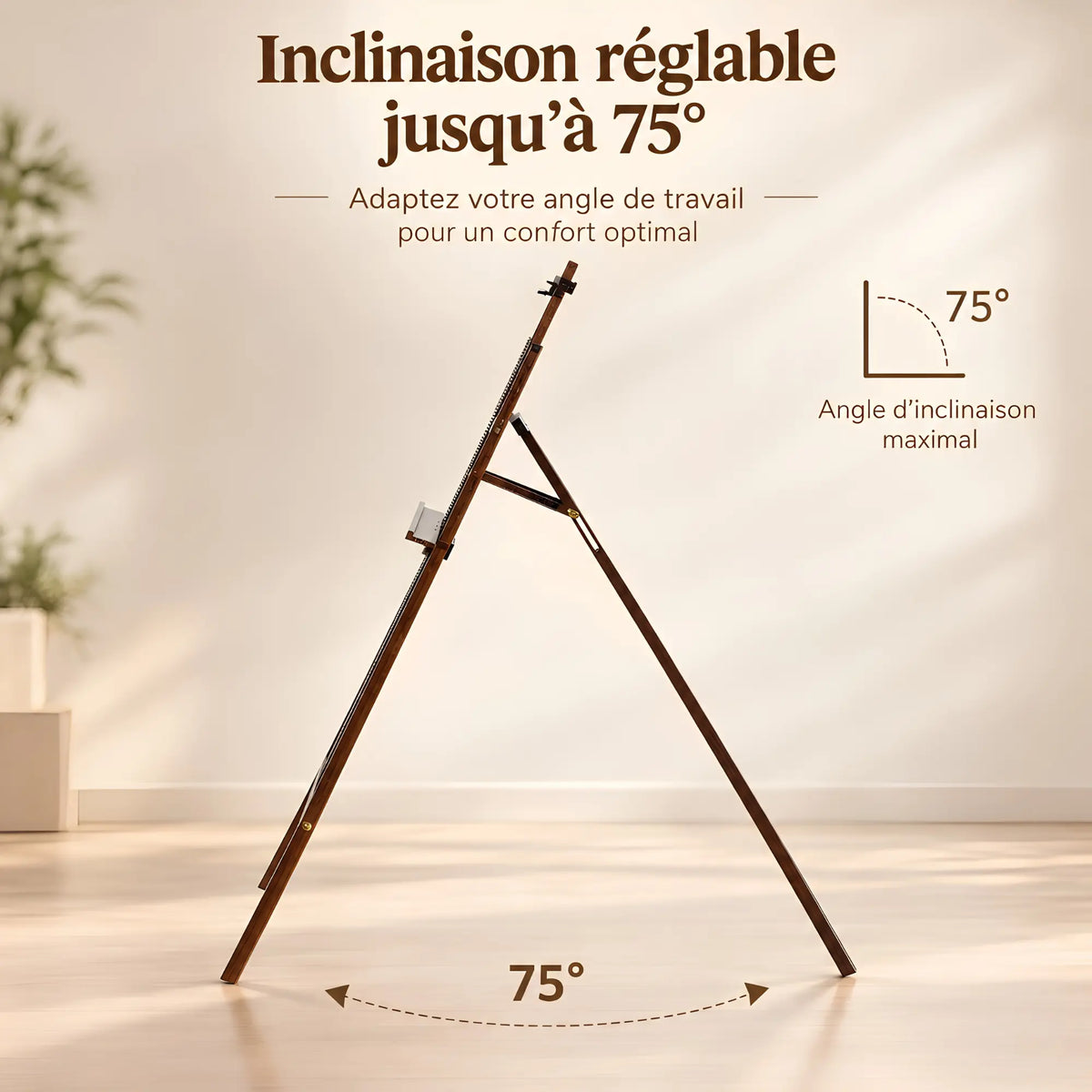 Chevalet à lyre en pin à inclinaison réglable