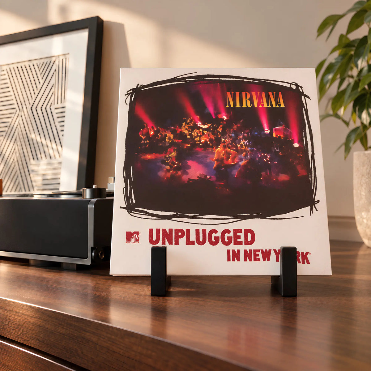 Chevalet d’exposition de table pour vinyle minimaliste