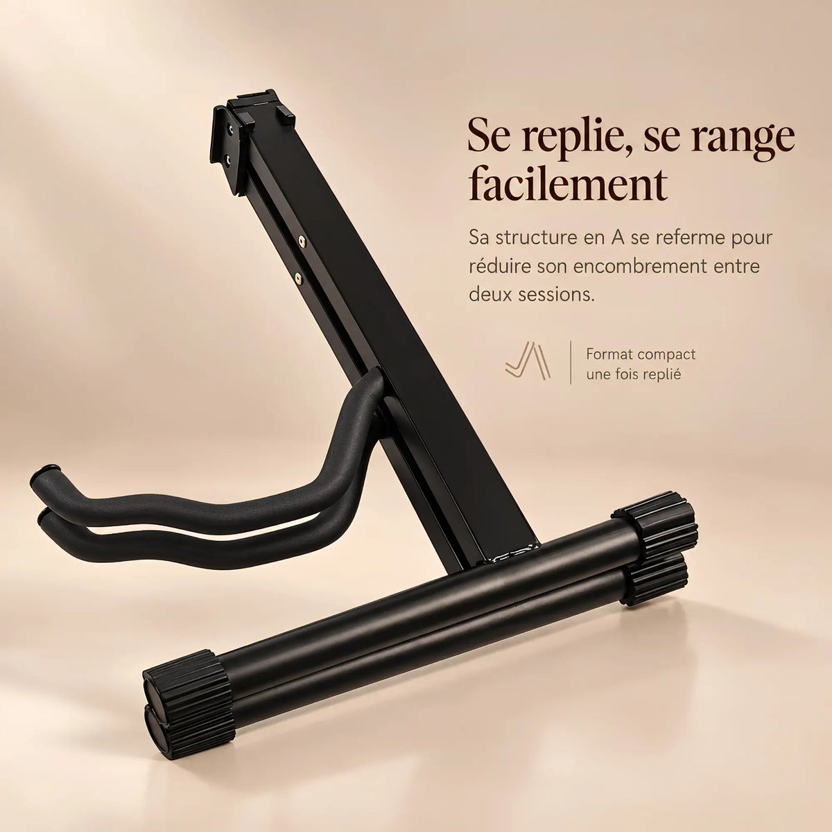 Support de guitare pliable en métal