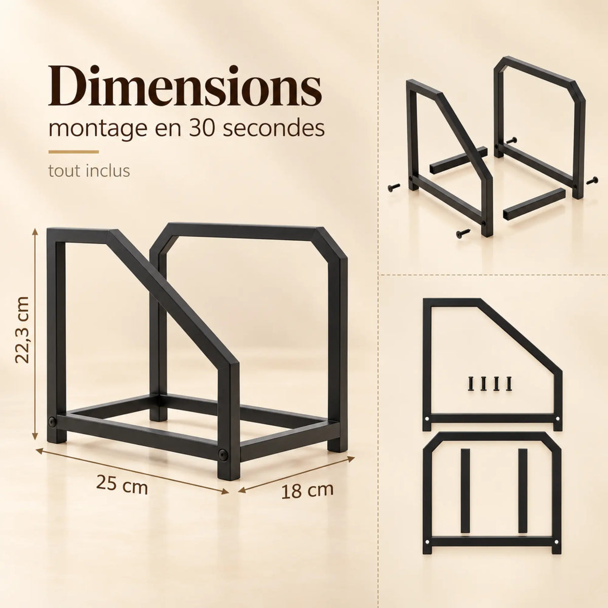 Support de rangement pour vinyles et affiches en métal
