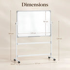 Grand chevalet tableau blanc de présentation mobile double face 