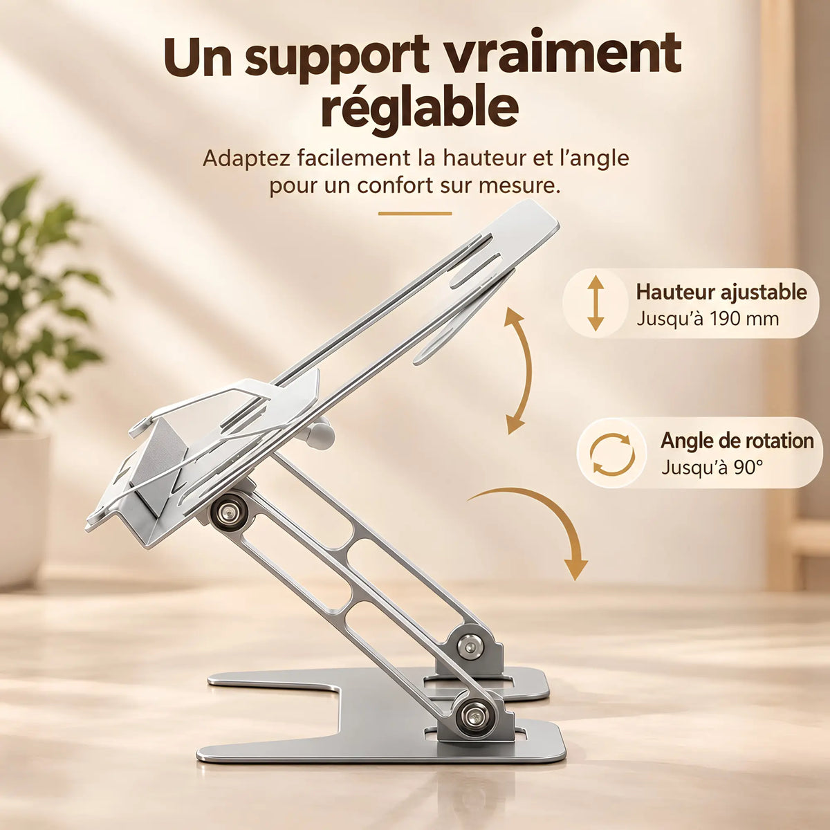 Chevalet de lecture pour livre et ordinateur portable 