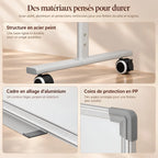 Grand chevalet tableau blanc de présentation mobile double face 