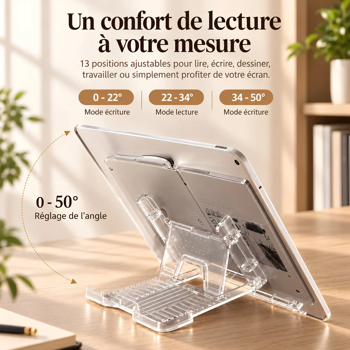 Chevalet de lecture en acrylique